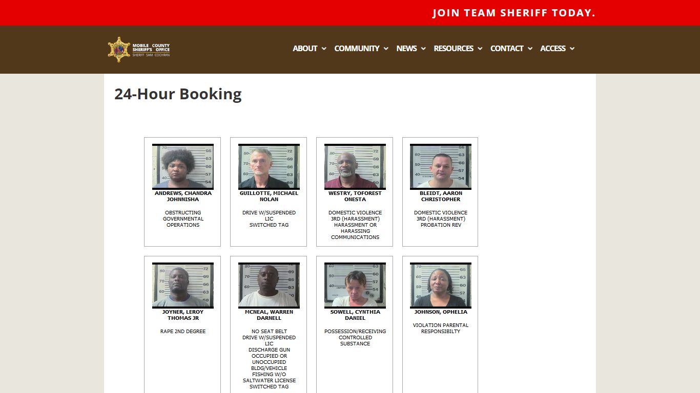24-Hour Booking | Mobile County Sheriff's Office
